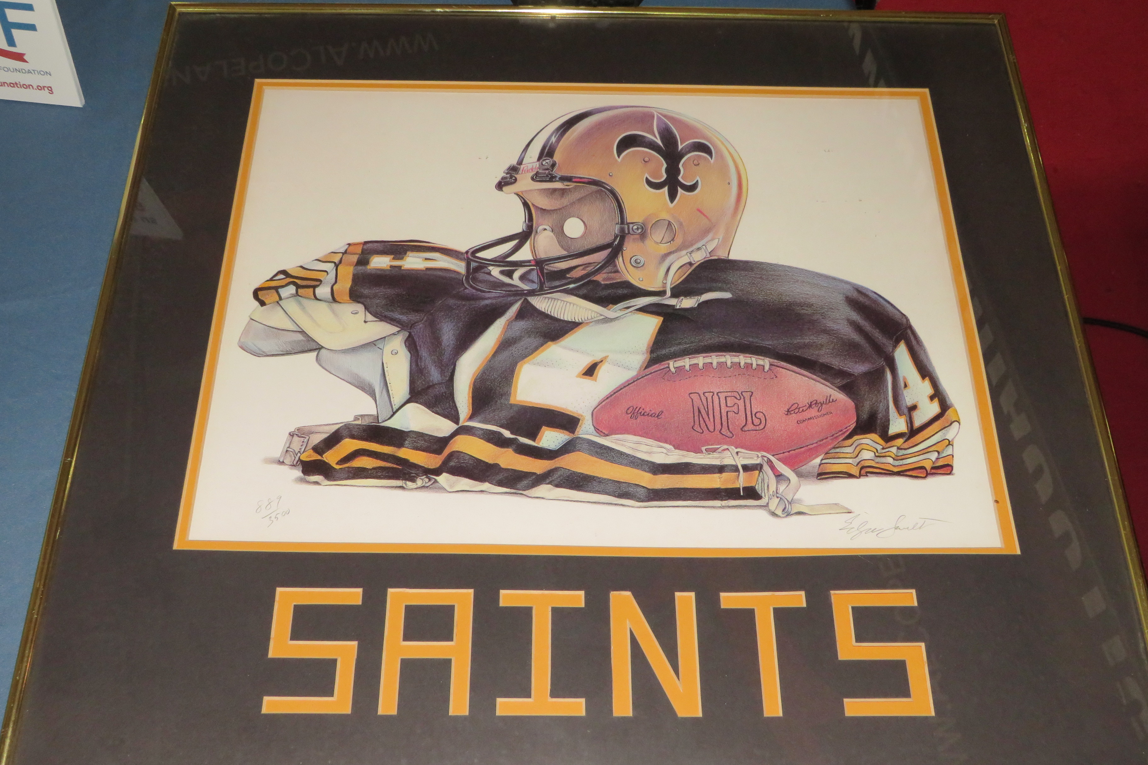 1st Image of a N/A SAINTS FRAMED SIGNED AND NUMBERED