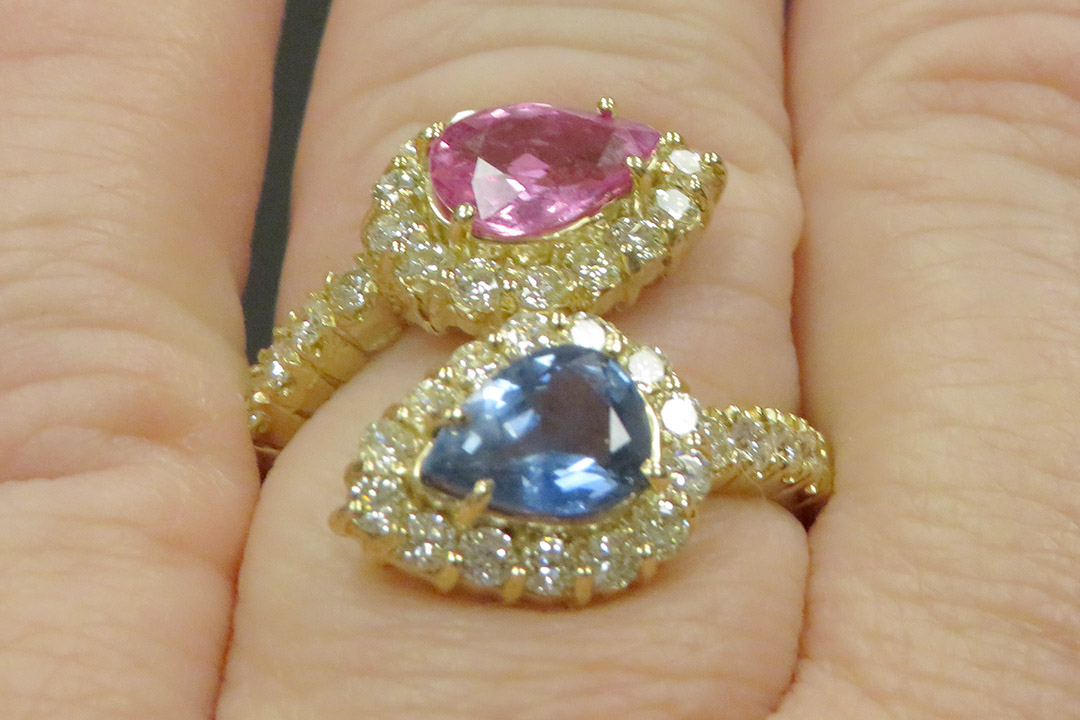 5th Image of a N/A PINK/BLUE SAPPHIRE CORUNDUM & DIAMOND