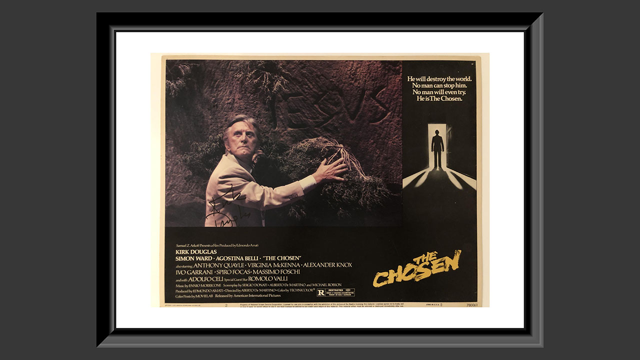 0th Image of a N/A KIRK DOUGLAS THE CHOSEN SIGNED LOBBY CARD. GFA AUTHENTICATED