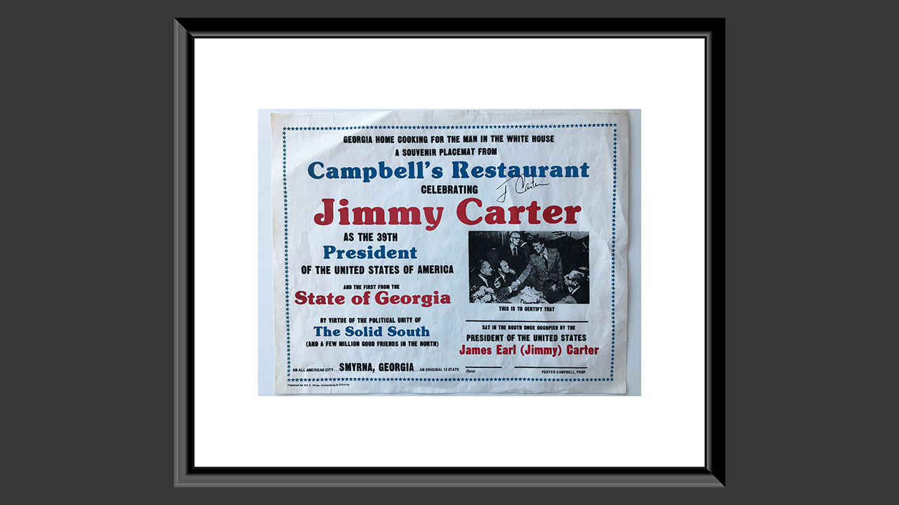 0th Image of a N/A JIMMY CARTER SIGNED SOUVENIR PLACEMAT.