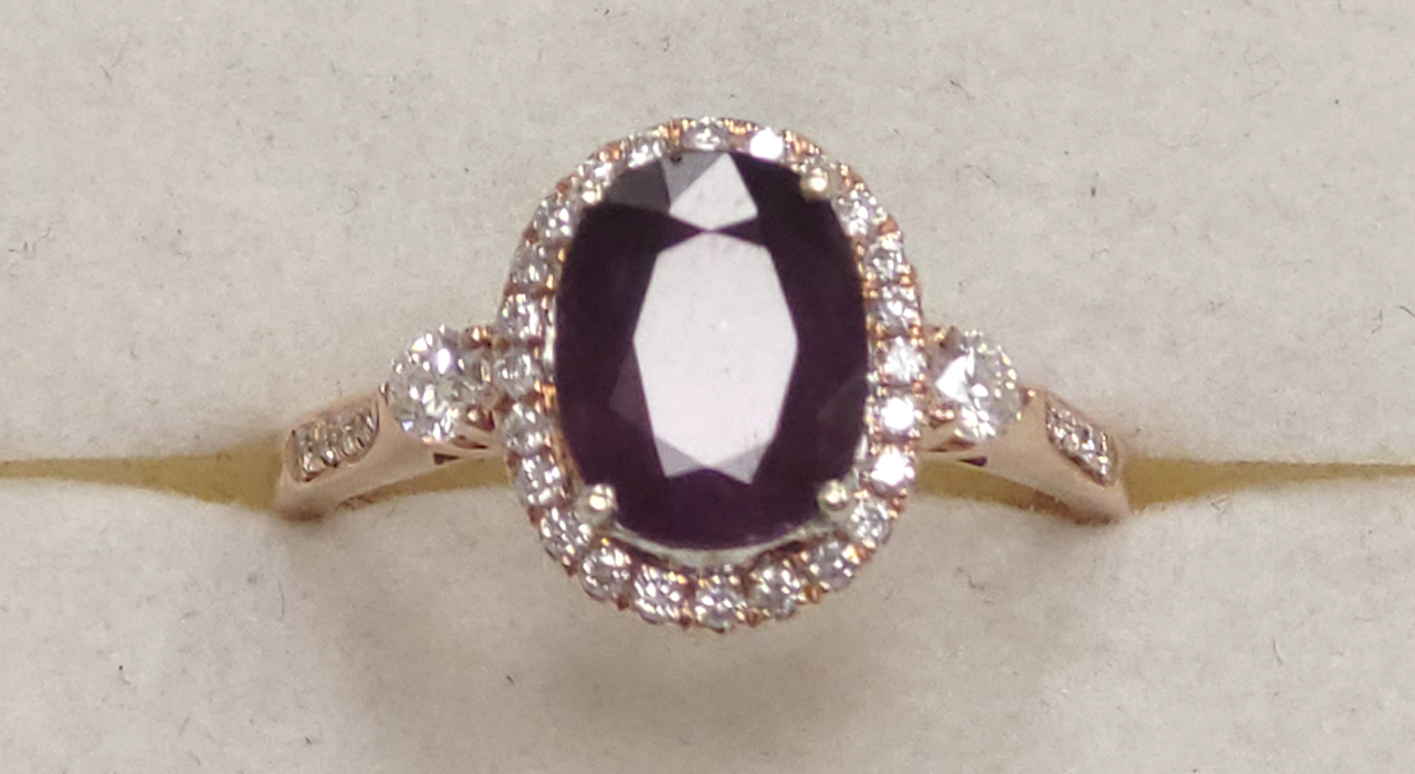 0th Image of a N/A 14K ROSE GOLD RUBY & DIAMOND