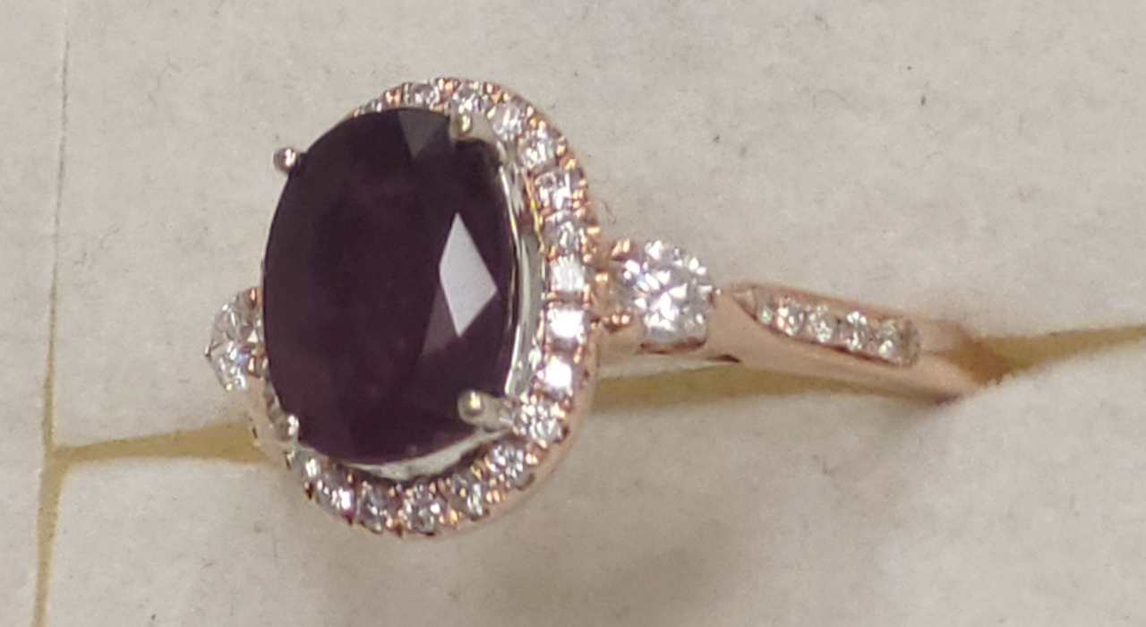 1st Image of a N/A 14K ROSE GOLD RUBY & DIAMOND