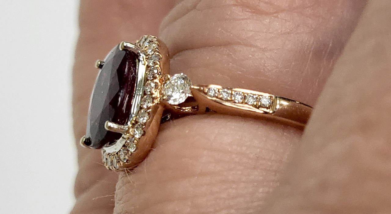 5th Image of a N/A 14K ROSE GOLD RUBY & DIAMOND