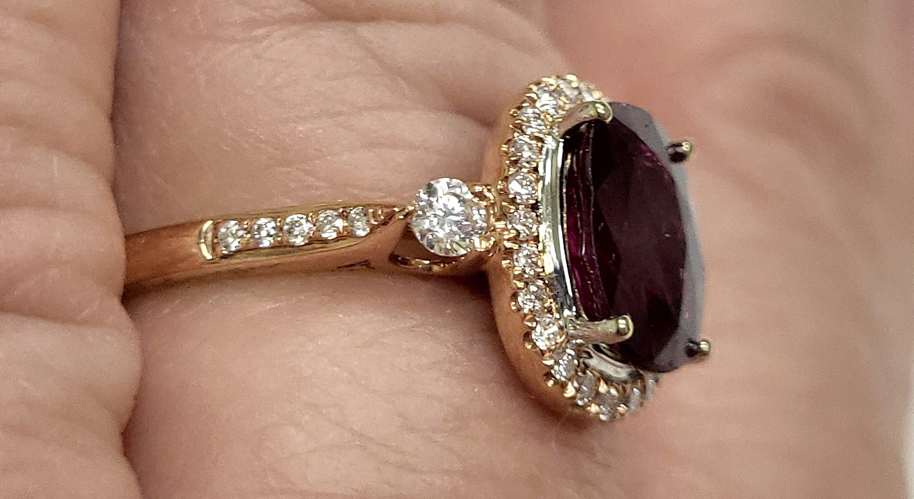 6th Image of a N/A 14K ROSE GOLD RUBY & DIAMOND