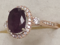 Image 2 of 9 of a N/A 14K ROSE GOLD RUBY & DIAMOND