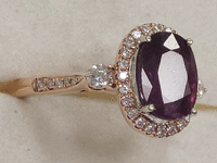 Image 3 of 9 of a N/A 14K ROSE GOLD RUBY & DIAMOND