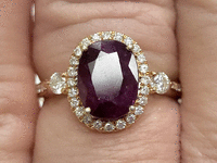 Image 5 of 9 of a N/A 14K ROSE GOLD RUBY & DIAMOND