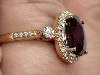 Image 7 of 9 of a N/A 14K ROSE GOLD RUBY & DIAMOND