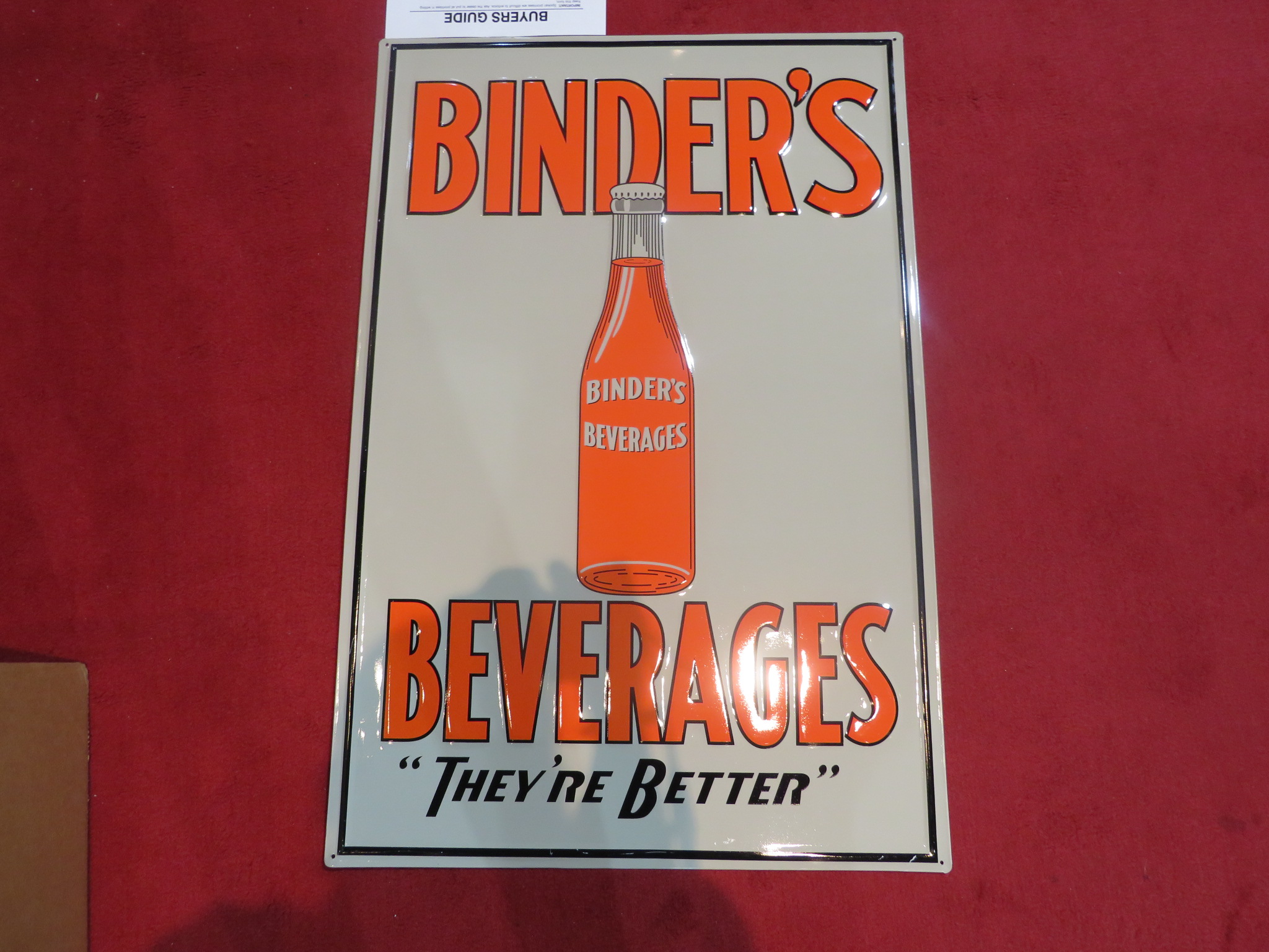 0th Image of a N/A METAL SIGN LARGE BINDERS VINTAGE STYLE