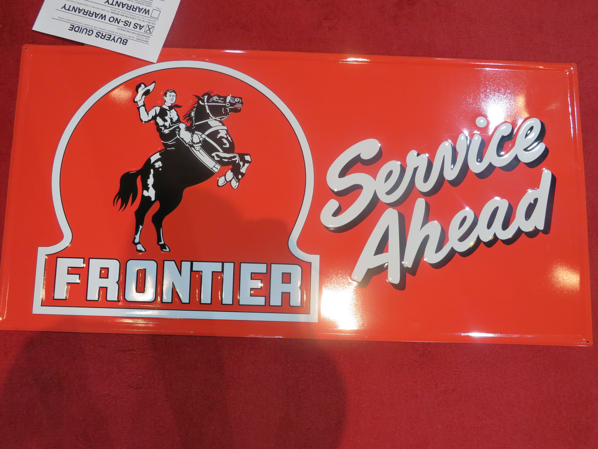 0th Image of a N/A METAL SIGN LARGE FRONTIER VINTAGE STYLE