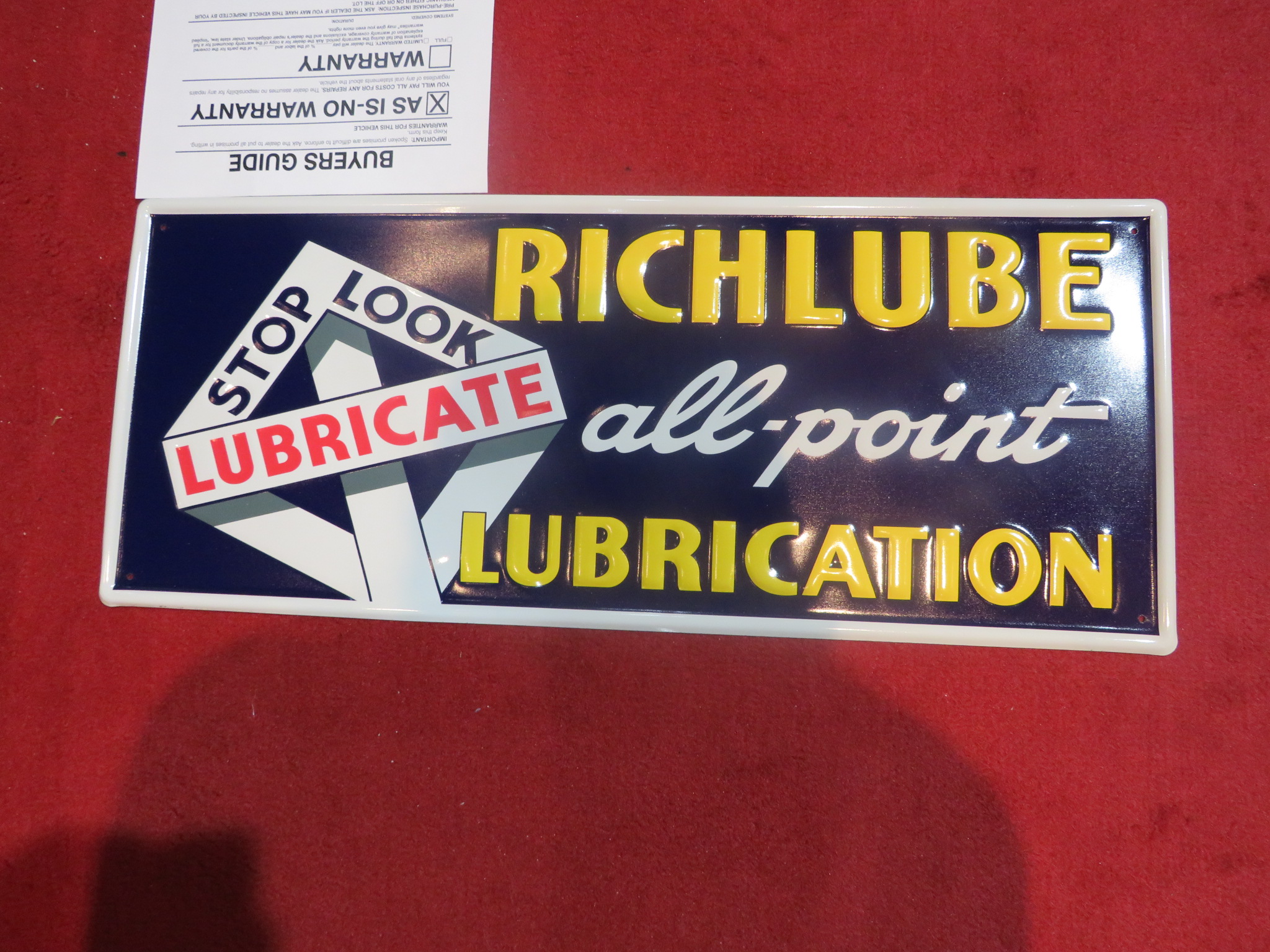 0th Image of a N/A METAL SIGN MED RICHLUBE VINTAGE STYLE