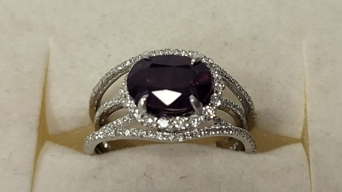 1st Image of a N/A PLATINUM NATURAL SAPPHIRE & DIAMOND