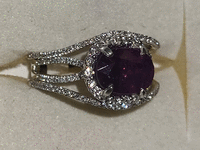 Image 3 of 8 of a N/A PLATINUM NATURAL SAPPHIRE & DIAMOND