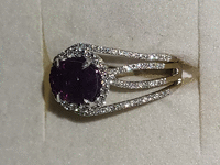 Image 4 of 8 of a N/A PLATINUM NATURAL SAPPHIRE & DIAMOND