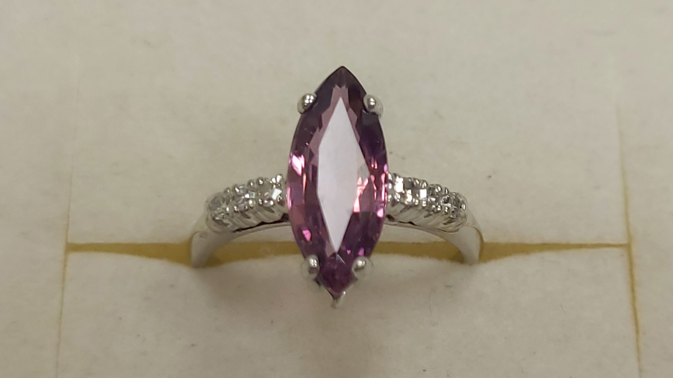 1st Image of a N/A 14K WHITE GOLD SAPPHIRE DIAMOND