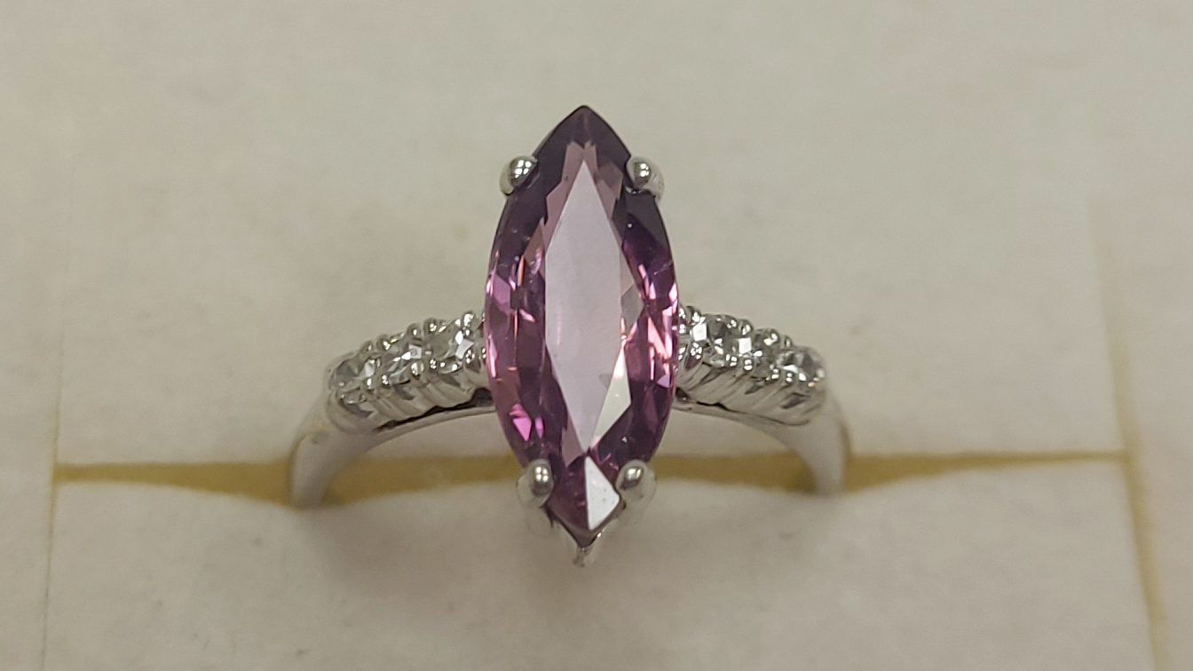 2nd Image of a N/A 14K WHITE GOLD SAPPHIRE DIAMOND