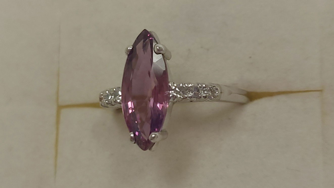 3rd Image of a N/A 14K WHITE GOLD SAPPHIRE DIAMOND