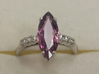 Image 3 of 9 of a N/A 14K WHITE GOLD SAPPHIRE DIAMOND