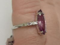 Image 8 of 9 of a N/A 14K WHITE GOLD SAPPHIRE DIAMOND